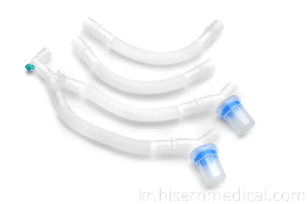 소아과용 Hisern Medical 1.8m 접을 수 있는 튜브 일회용 접을 수 있는 호흡 회로(확장 가능)